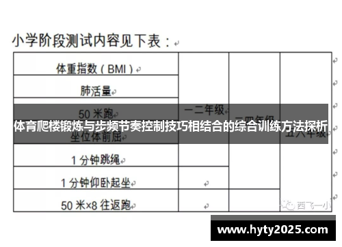 体育爬楼锻炼与步频节奏控制技巧相结合的综合训练方法探析
